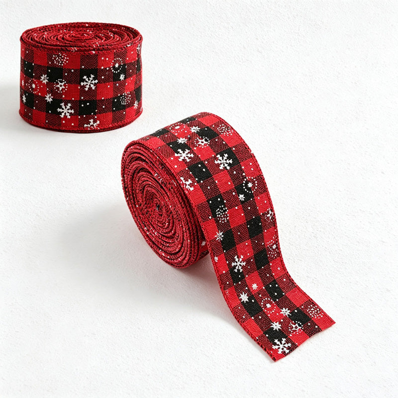 CouldNook Christmas Decorative Ribbon - Printed Woven Ribbon Seasonal Tree Display