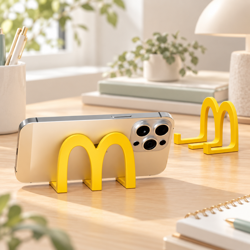 CouldNook Arch Phone Stand - Yellow Double Curve and Raised Front Stops