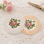CouldNook Embroidered Floral Lace Coaster - Soft Dining Accent