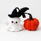 CouldNook Halloween Yarn Ornament - Ghosts Pumpkins and Eyeball Figures