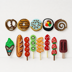 CouldNook Food Embroidered Patch - Bread Sushi and Drink Designs