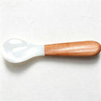 CouldNook Compact Shell Dessert Spoon - Natural Wood Handle