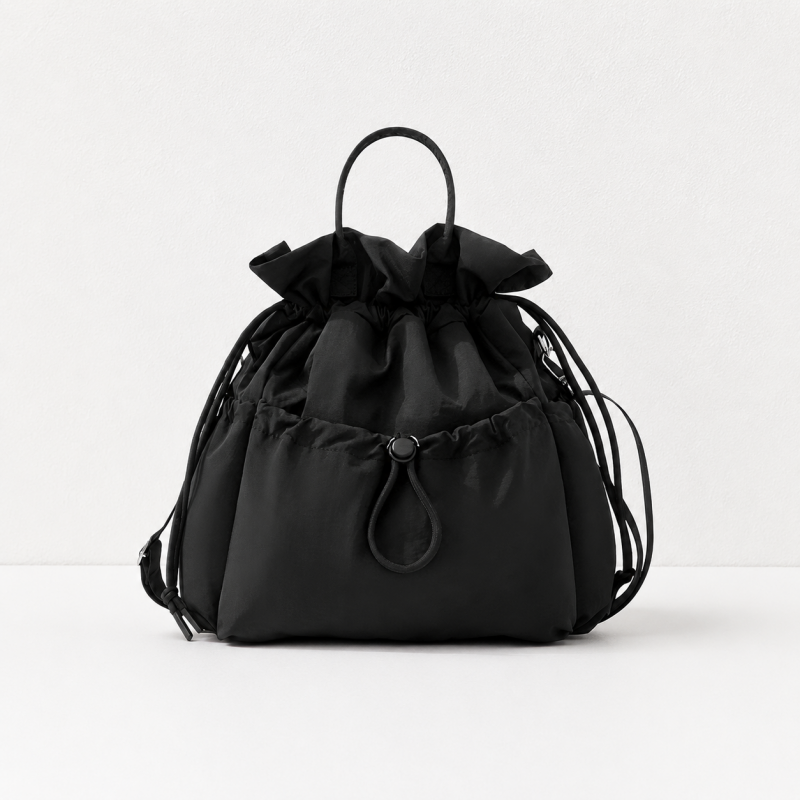 CouldNook Drawstring Lunch Bag - Ruffled Opening and Front Pocket