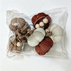 CouldNook Knitted Pumpkin Garland Ornament - Textured Autumn Hanging Display