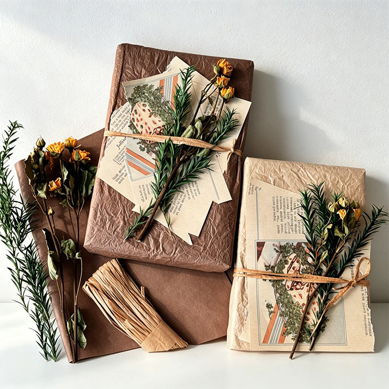 CouldNook DIY Vintage Gift Wrapping Kit - Aesthetic Paper & Accessories Set
