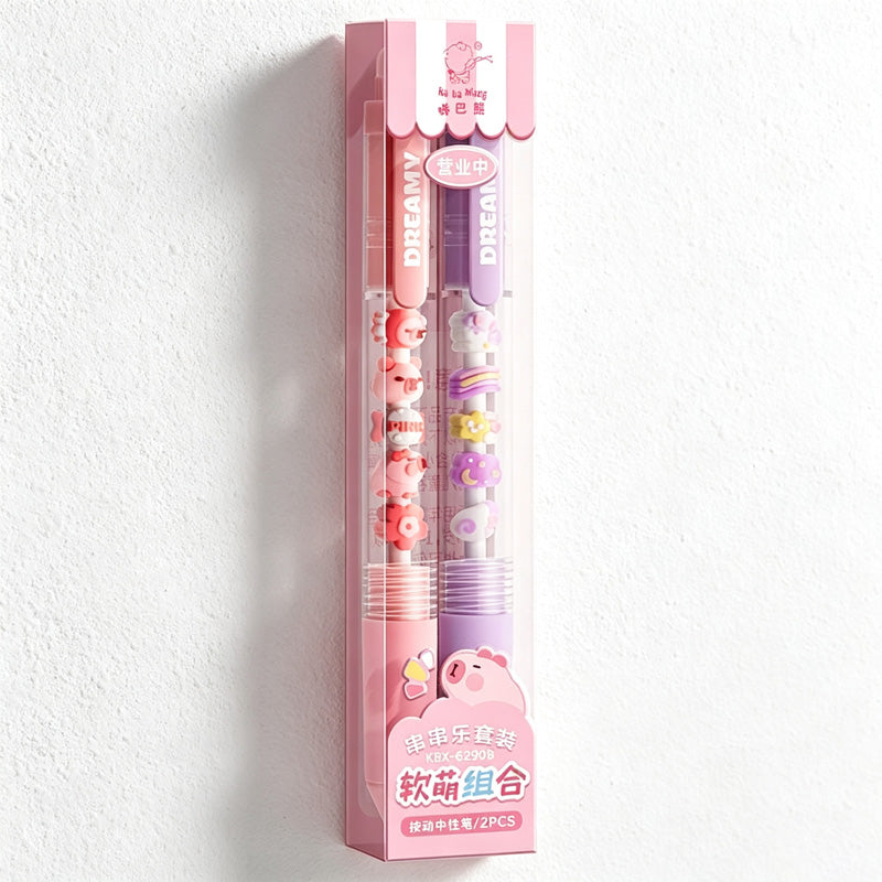 CouldNook Beaded Gel Pen Set - Snack Motifs Inside Transparent Barrels