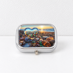 CouldNook Mirror Pill Box - Divided Interior And Rounded Rectangular Lid