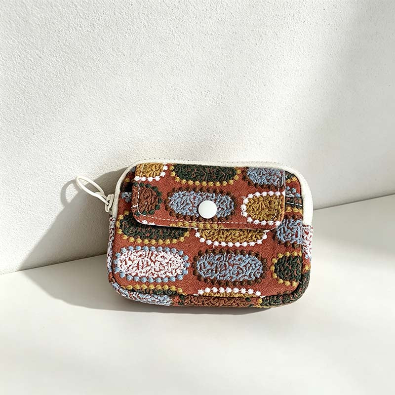 CouldNook Embroidered Double-Layer Pouch - Eight Botanical Designs Collection