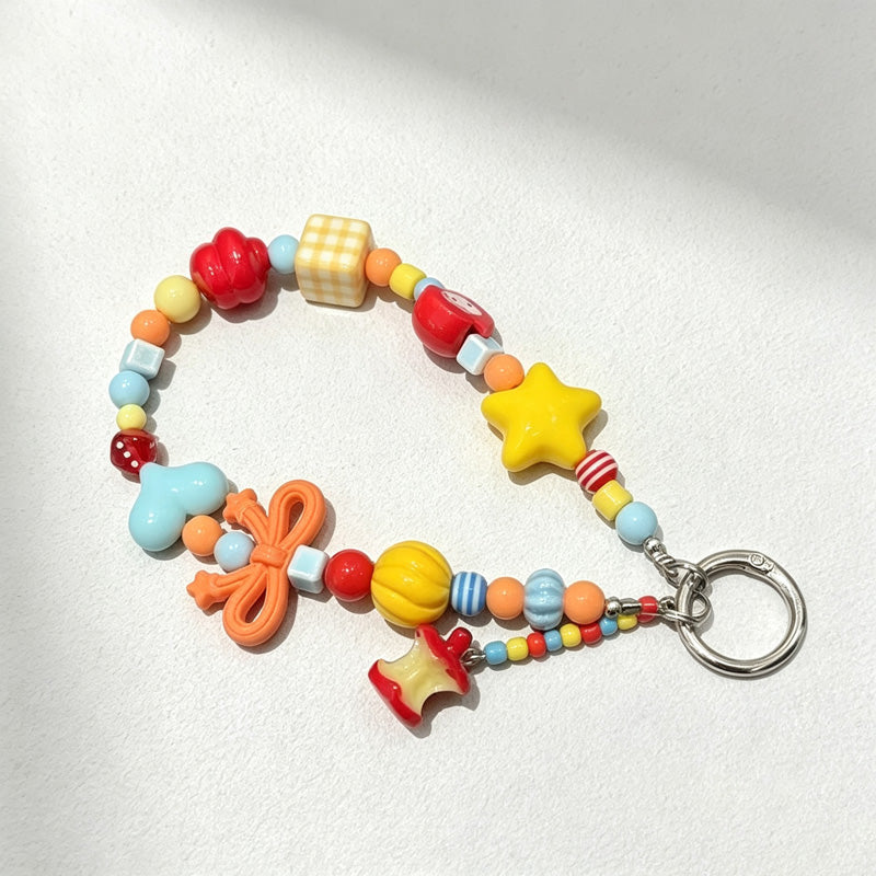 CloudNook Fruit Beaded Phone Charm‑Dopamine Handmade Wrist Strap