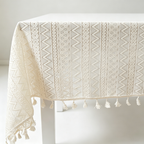 CouldNook Natural Texture Tablecloth - Warm Dining Accent