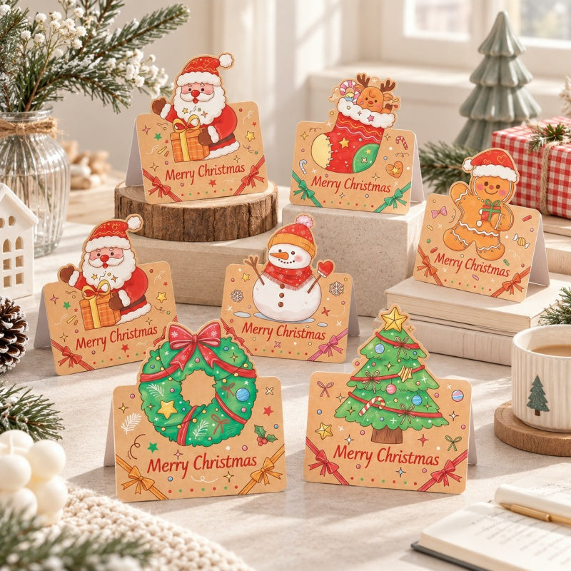 CouldNook Kraft Christmas Greeting Card - Illustrated Character Tops