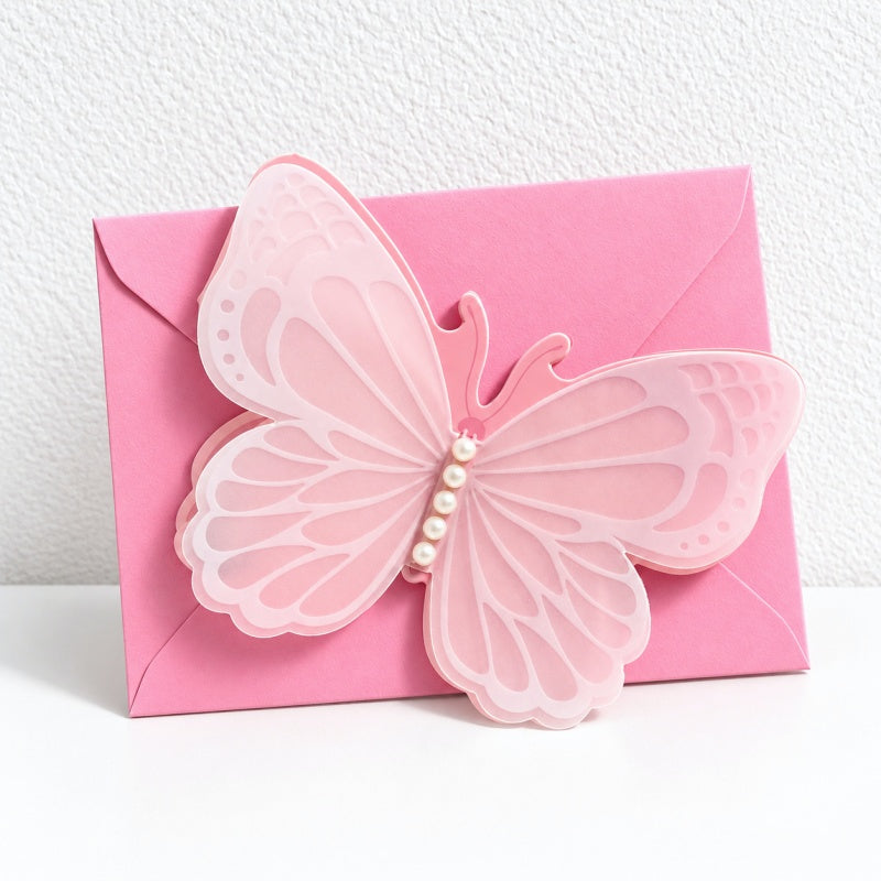 CouldNook Butterfly Pop Up Greeting Card - Layered Pearl Accent