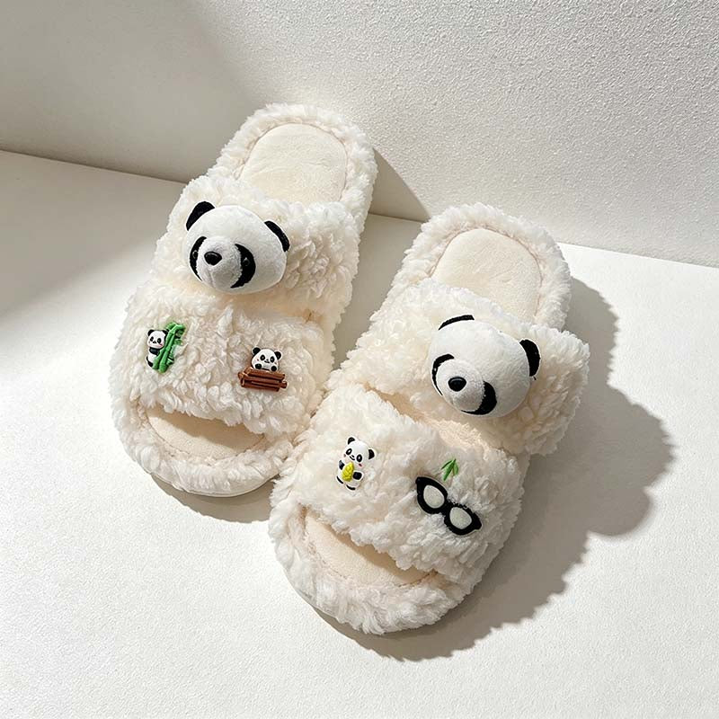 CouldNook Panda Plush Slippers - Four Soft Color Options