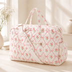 CouldNook Floral Quilted Travel Bag Set - Bow Print Organizers
