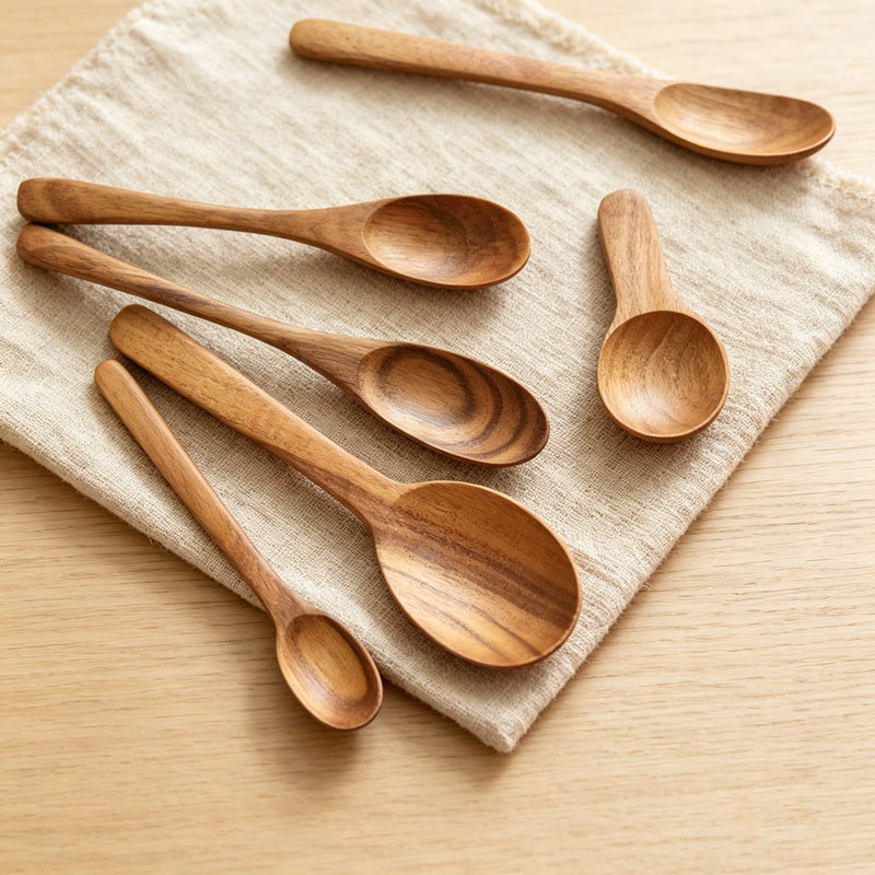 CouldNook Acacia Wood Kitchen Spoon - Eight Practical Spoon Shapes