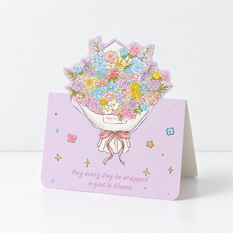 CouldNook Flower Bouquet Greeting Card - Colorful Shaped Blooms