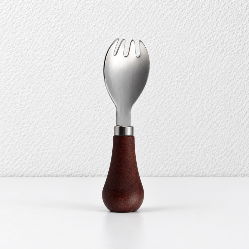 CouldNook Stainless Steel Children Utensil - Standing Wood Handle Design