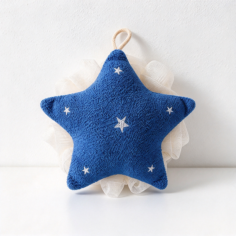 CouldNook Star Bath Pouf - Dual Textured Faces
