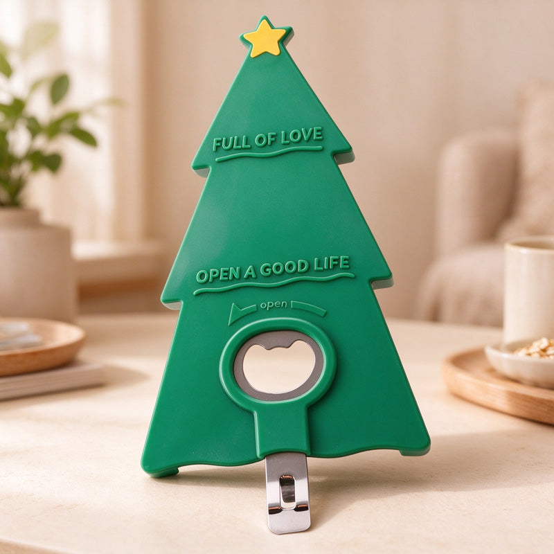 Magnetic Tree Jar and Bottle Opener with Gripping Channel