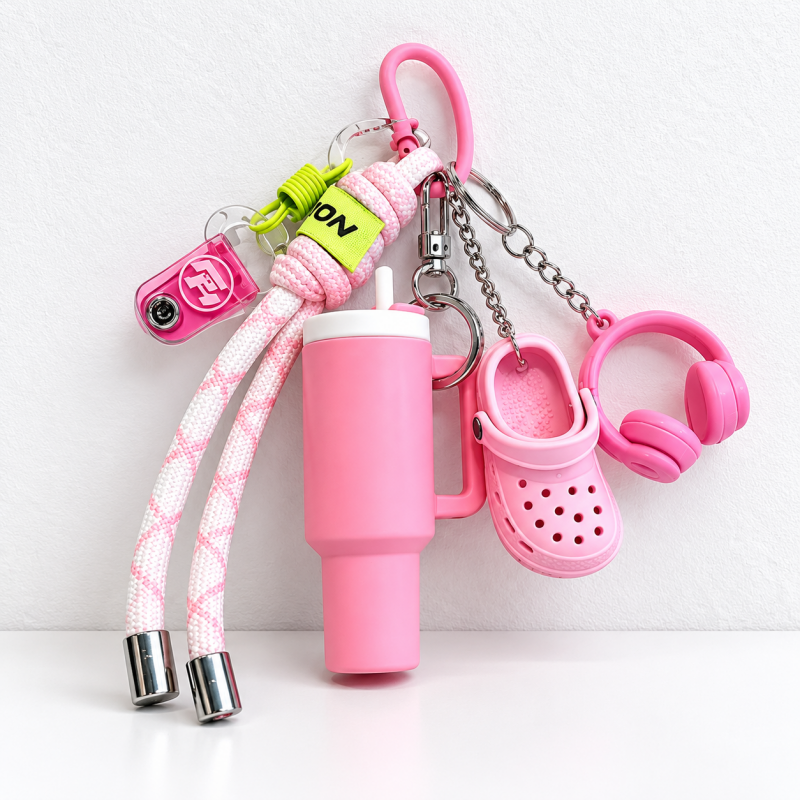 CouldNook Sports Keychain - Miniature Gym Motifs and Knotted Cord Details