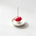 CouldNook Mushroom Incense Holder - Dotted Cap and Round Catch Tray