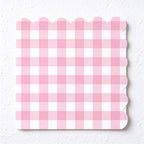 CouldNook Pink Gingham Party Tableware - Scalloped Plates And Matching Accessories