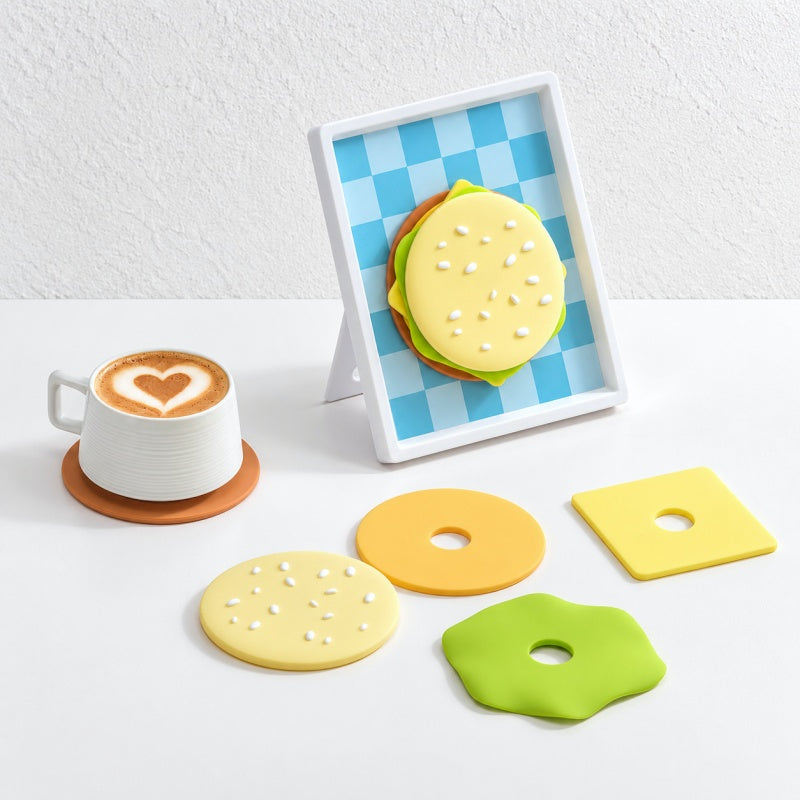 CouldNook Burger Trivet Set - Layered Mats and Storage Frame