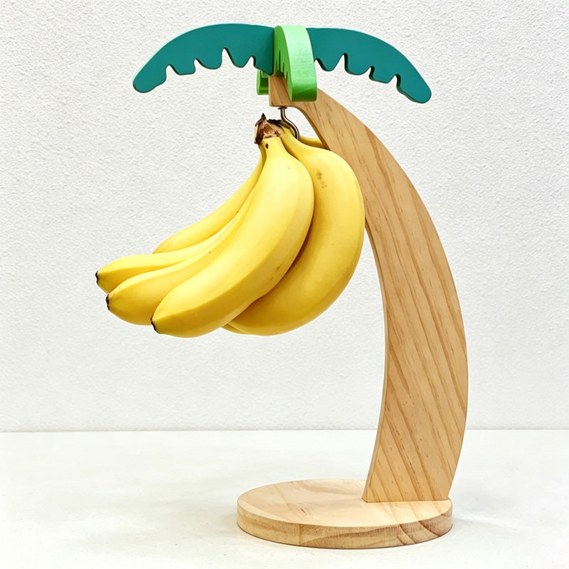 CouldNook Wooden Banana Hanger - Leaf Top Counter Stand