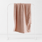 CouldNook Solid Ribbed Cotton Towel - Neutral Face and Bath Sizes