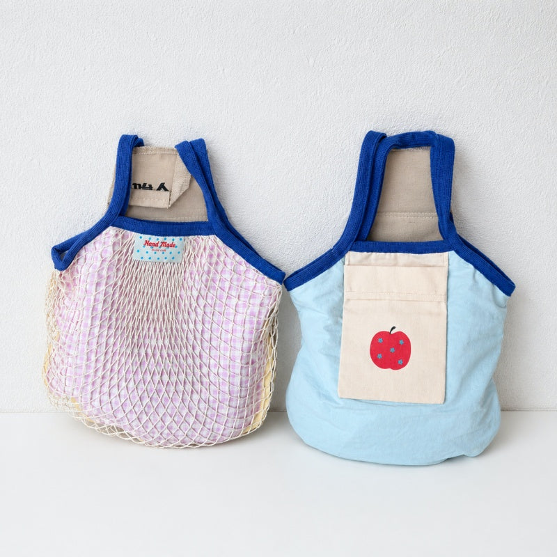 CouldNook Color‑Block Mesh Tote Bag‑Sweet Fresh Style Grid Net Handbag