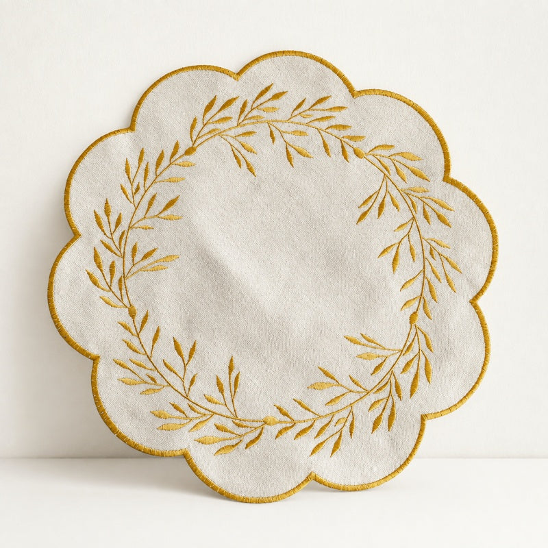 CouldNook Chinese Floral Mat - Aesthetic Embroidered Table Accessory