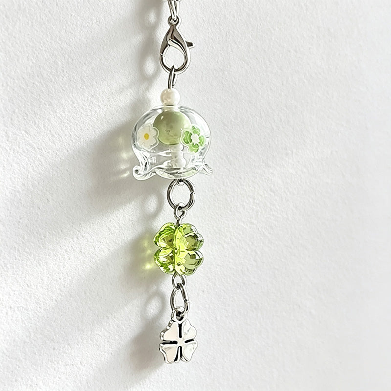 CloudNook Phone Charm Strap-Clover Wind Chime Pendant Design