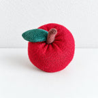 CouldNook Knitted Apple Ornament - Stem and Leaf Shelf Accent