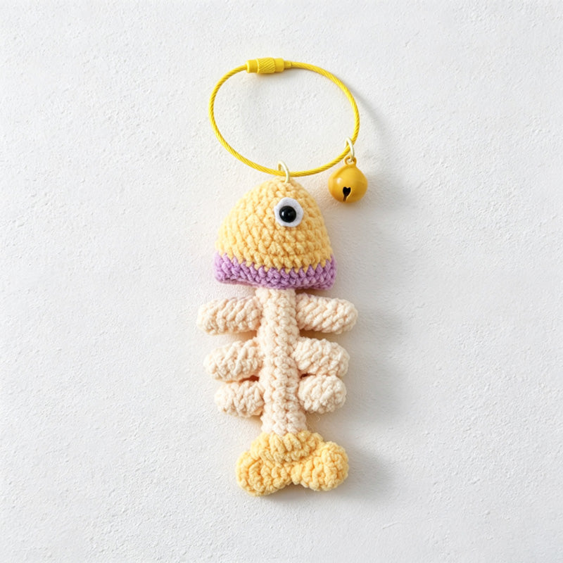 CouldNook Yarn Fish Skeleton Keychain - Four Body Colors
