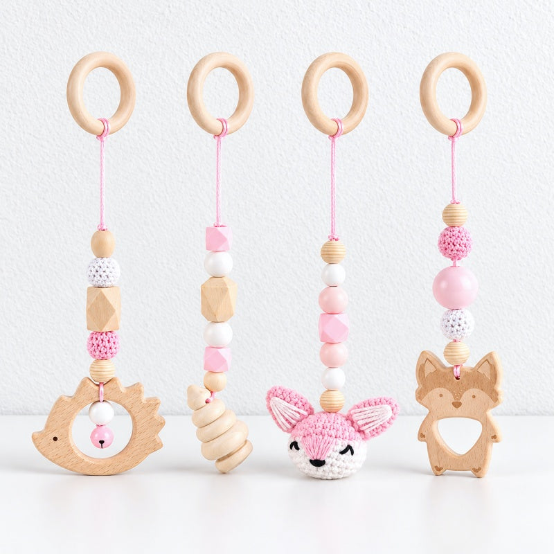 CouldNook Play Gym Hanging Toy Set - Four Woodland-Themed Pieces
