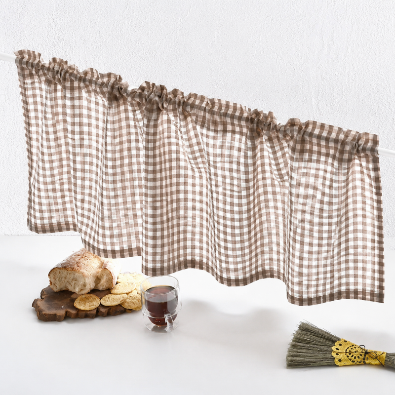 CouldNook Gingham Cafe Curtain - Three Check Color Choices
