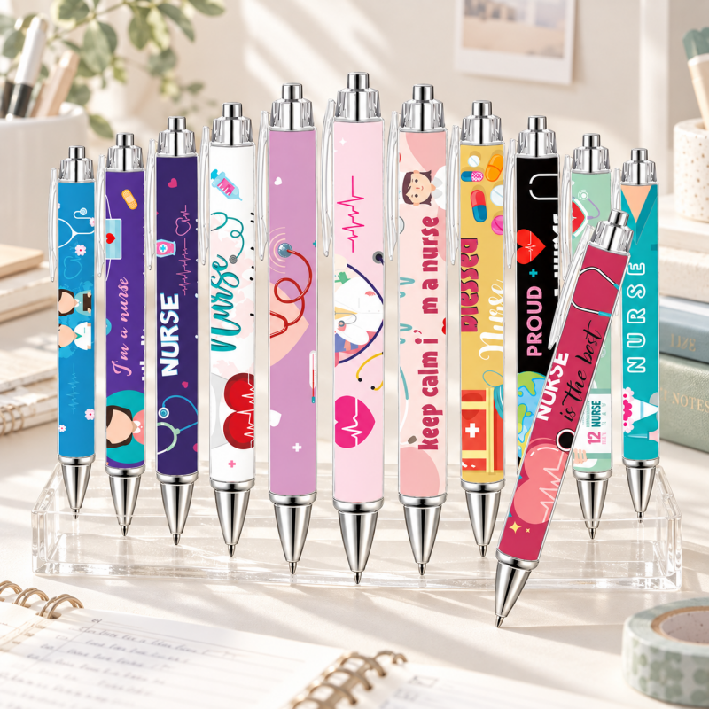 CouldNook Illustrated Ballpoint Pen - Clear Shell and Decorative Paper Insert