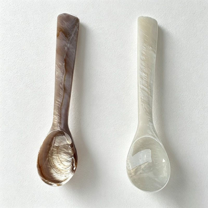 CouldNook Natural Shell Tasting Spoon - Compact Textured Silhouette