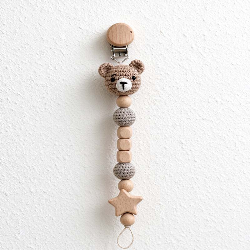 CouldNook Animal Pacifier Clip - Crochet Figures and Letter Beads