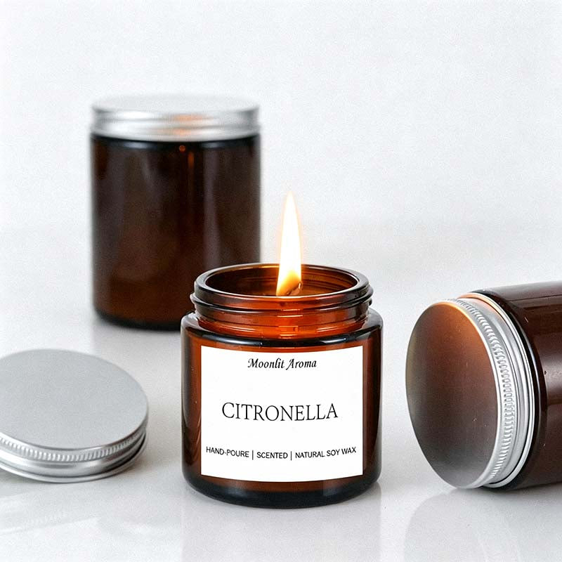 CouldNook Amber Jar Scented Candle - Metal Lid Design