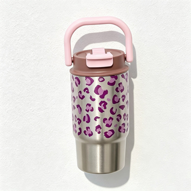 CouldNook Patterned Insulated Tumbler - Overhead Handle and Covered Lid