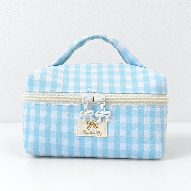 CouldNook Gingham Makeup Case - Lift Up Lid