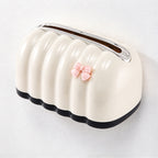 CouldNook Bow Tissue Box - Ribbed Sides And Spring Platform