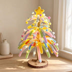CouldNook Lighted Christmas Tree Assembly Kit - Colorful Textured Branch Designs