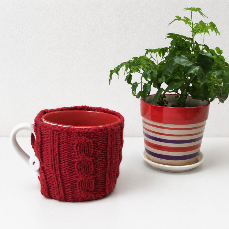 CouldNook Knit Cup Sleeve - Assorted Patterns and Cable Textures