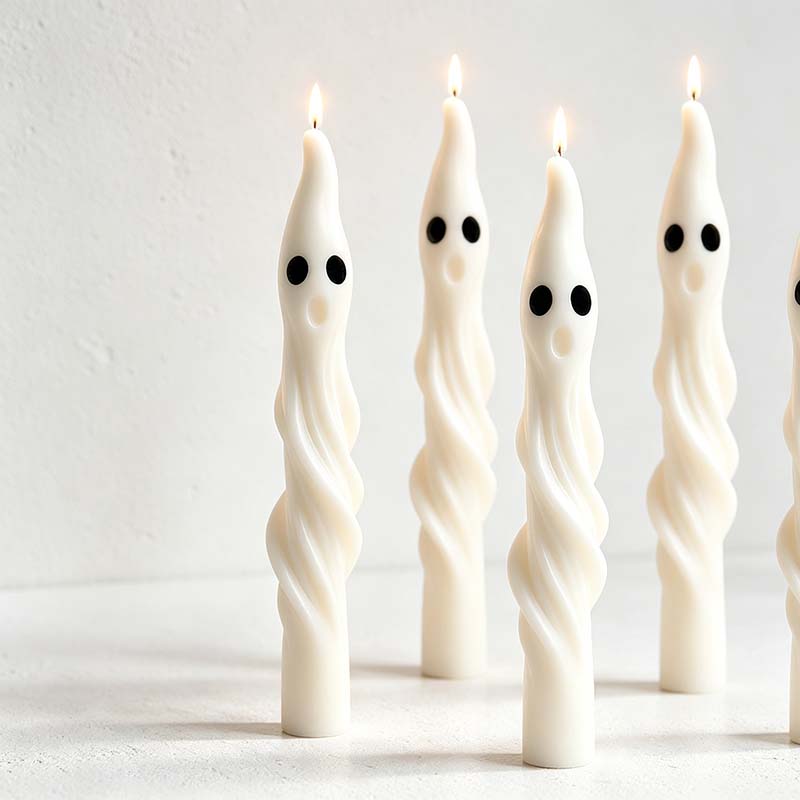 CouldNook Ghost Taper Candle - Twisted Body And Expressive Dark Eyes