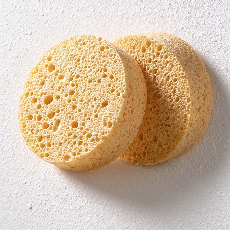 CouldNook Round Cleaning Sponge - Thick Yellow Disc And Porous Surface