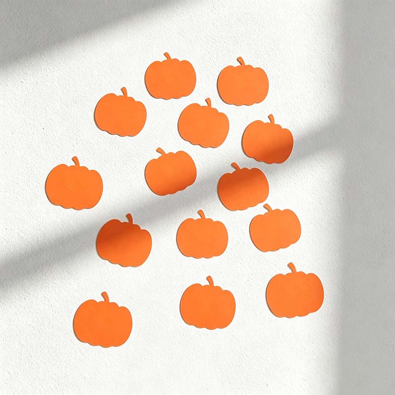 CouldNook Pumpkin-Shaped Sticky Notes - Blank Orange Pages and Rounded Outline