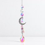 CouldNook Moon and Star Suncatcher - Crescent Frame And Teardrop Pendant