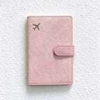 CouldNook Passport Wallet - Airplane Motif And Snap Tab Closure